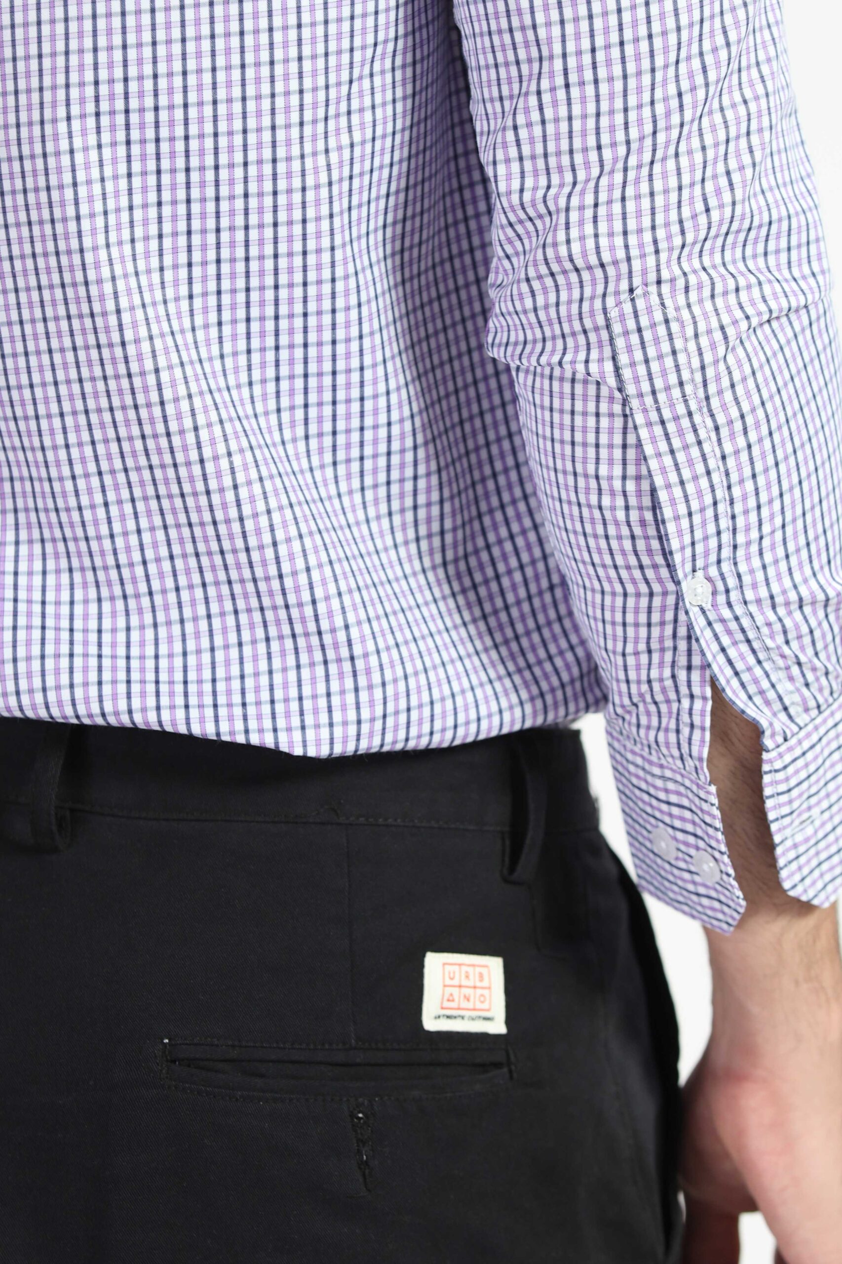 PURPLE STORY CHECKS SEMI FORMAL OFFICE WEAR