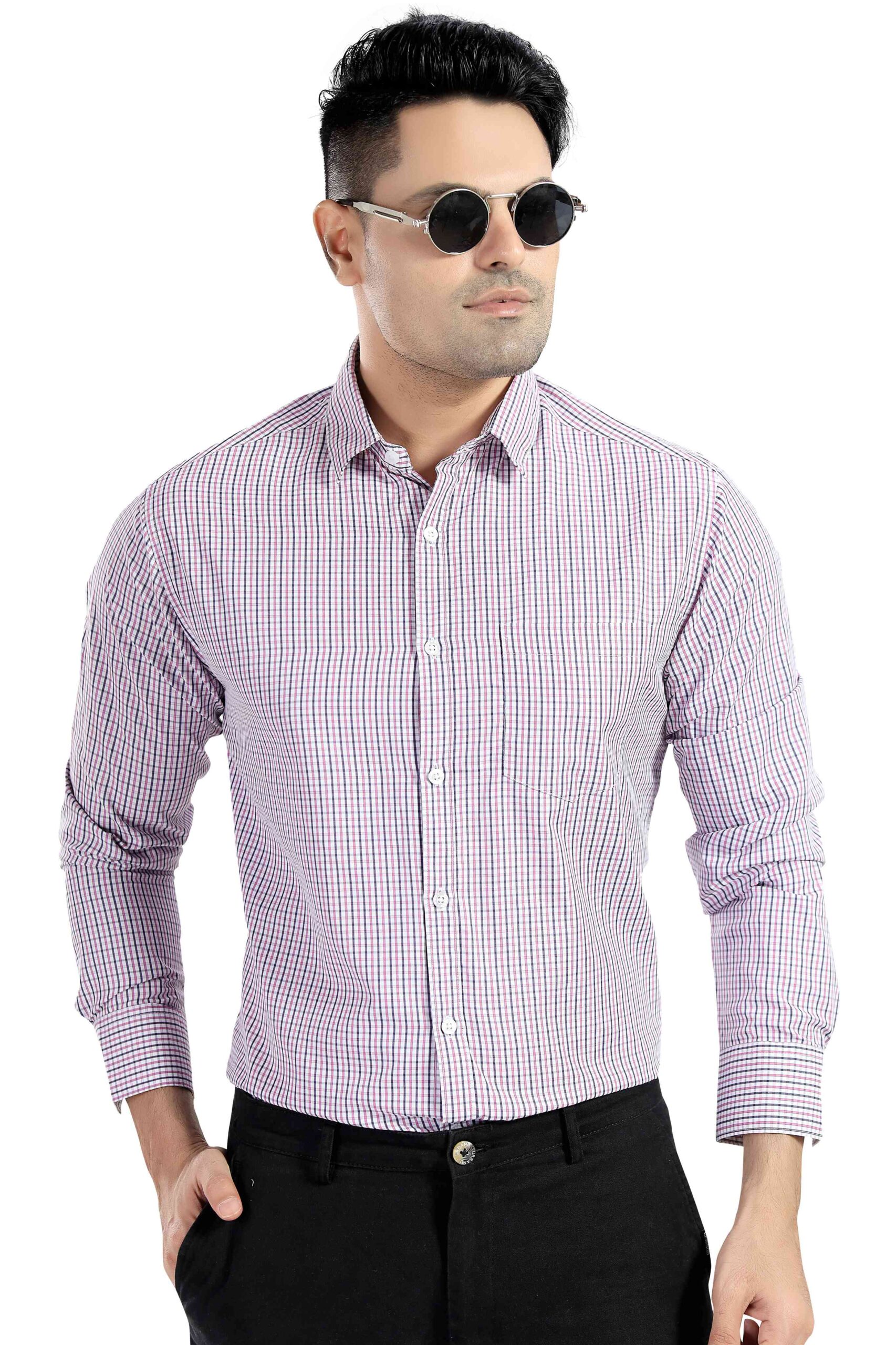 PINK STORY CHECKS SEMI FORMAL OFFICE WEAR