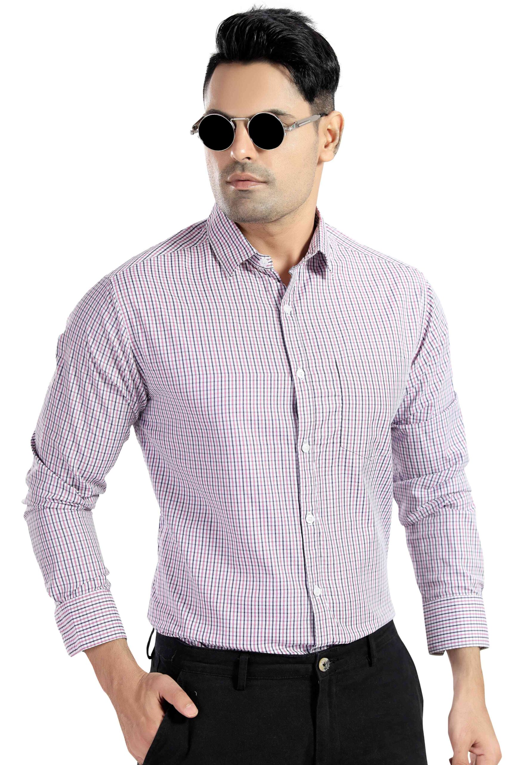 PINK STORY CHECKS SEMI FORMAL OFFICE WEAR