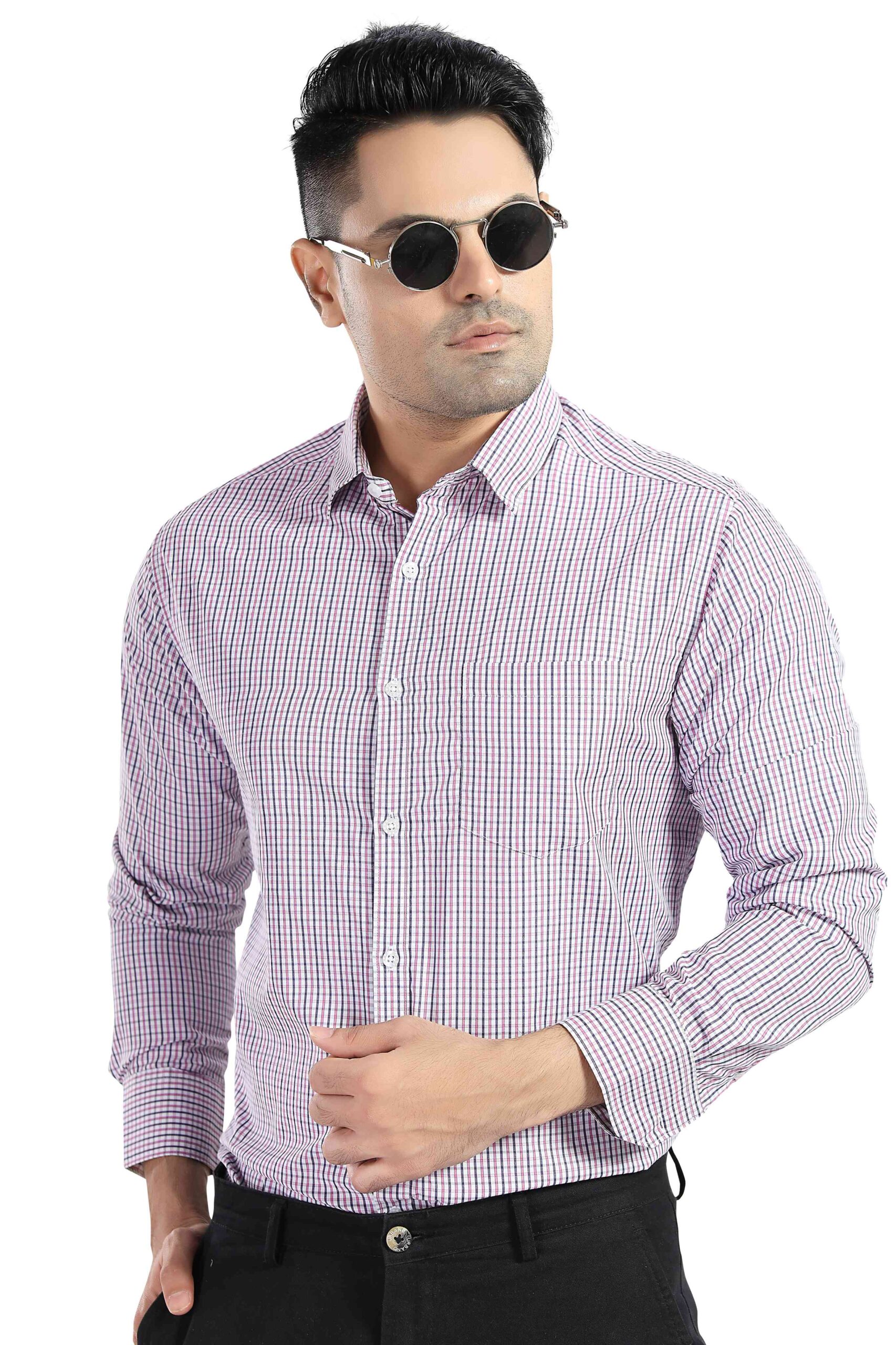 PINK STORY CHECKS SEMI FORMAL OFFICE WEAR